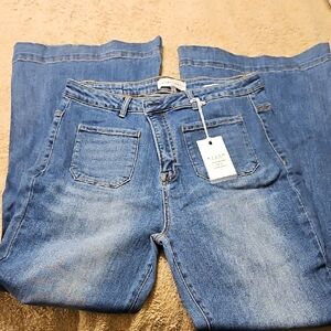 Risen Flare Blue Denim Jeans